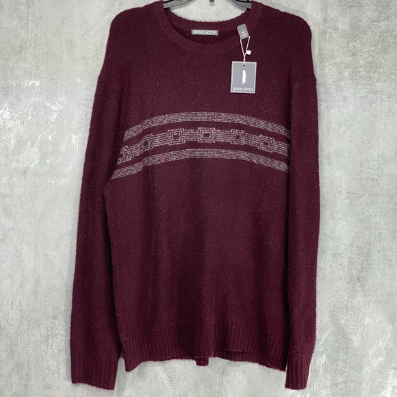 Michael Bastian Beetroot Burgundy Striped Boucle K - Picture 1 of 8